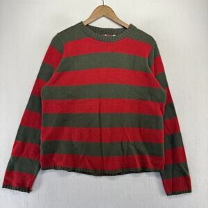 Vintage Freddy Krueger Sweater Men's Large Green Red Morbid Threads USA Made 90s